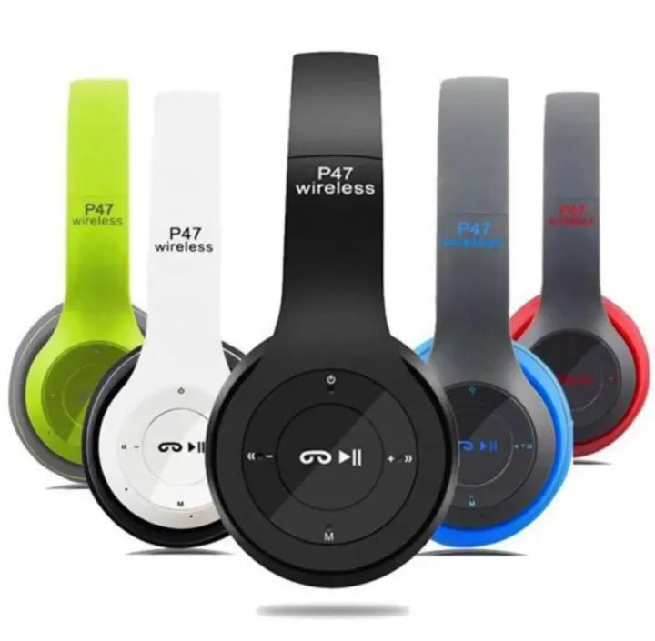 P47 Wireless Headphones Over Ear Super Bass 5.1, Volume Control, Bluetooth, Card Support SD