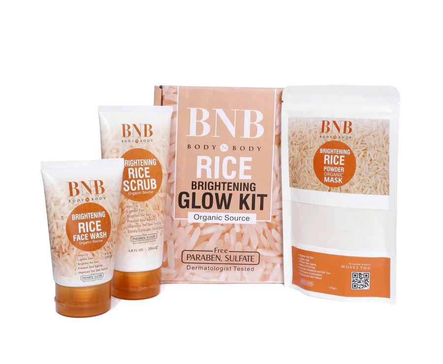 BNB Rice Extract Bright & Glow Kit Golden Cap with box (Pack of 3 )