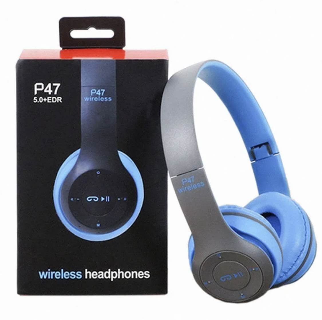 P47 Wireless Headphones Over Ear Super Bass 5.1, Volume Control, Bluetooth, Card Support SD