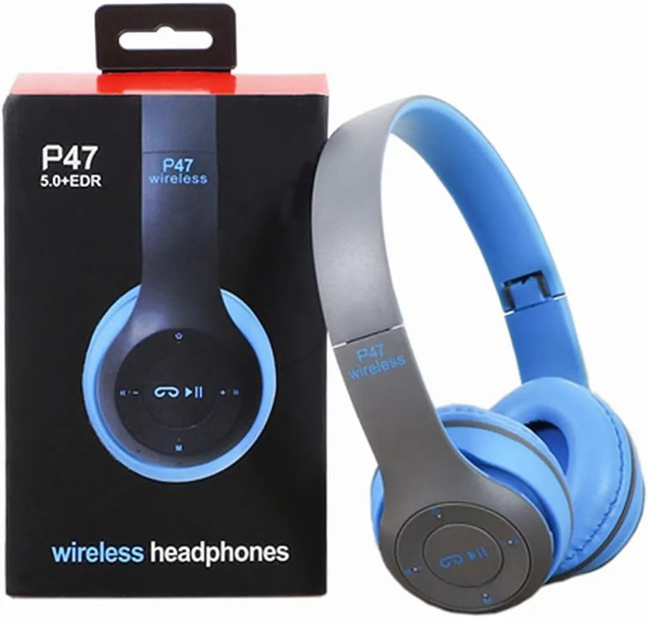 P47 Wireless Headphones Over Ear Super Bass 5.1, Volume Control, Bluetooth, Card Support SD