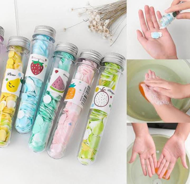 Disposable Flower Paper Soap Sheets – Portable Travel Tube