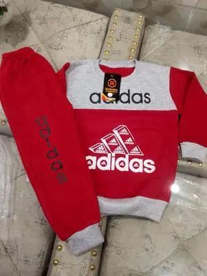 2 Pcs Boy's Fleece Printed Tracksuit