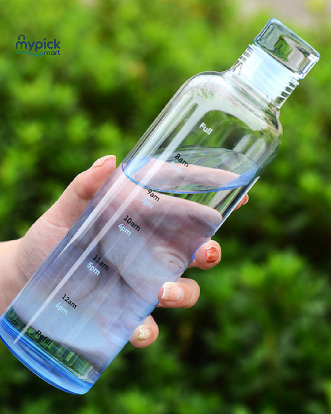 Aesthetic 500ml Glass Water Bottle Timescale