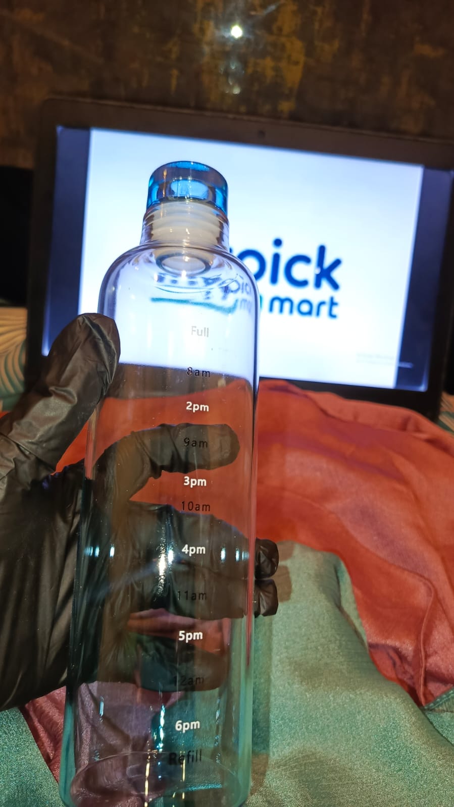 Aesthetic 500ml Glass Water Bottle Timescale