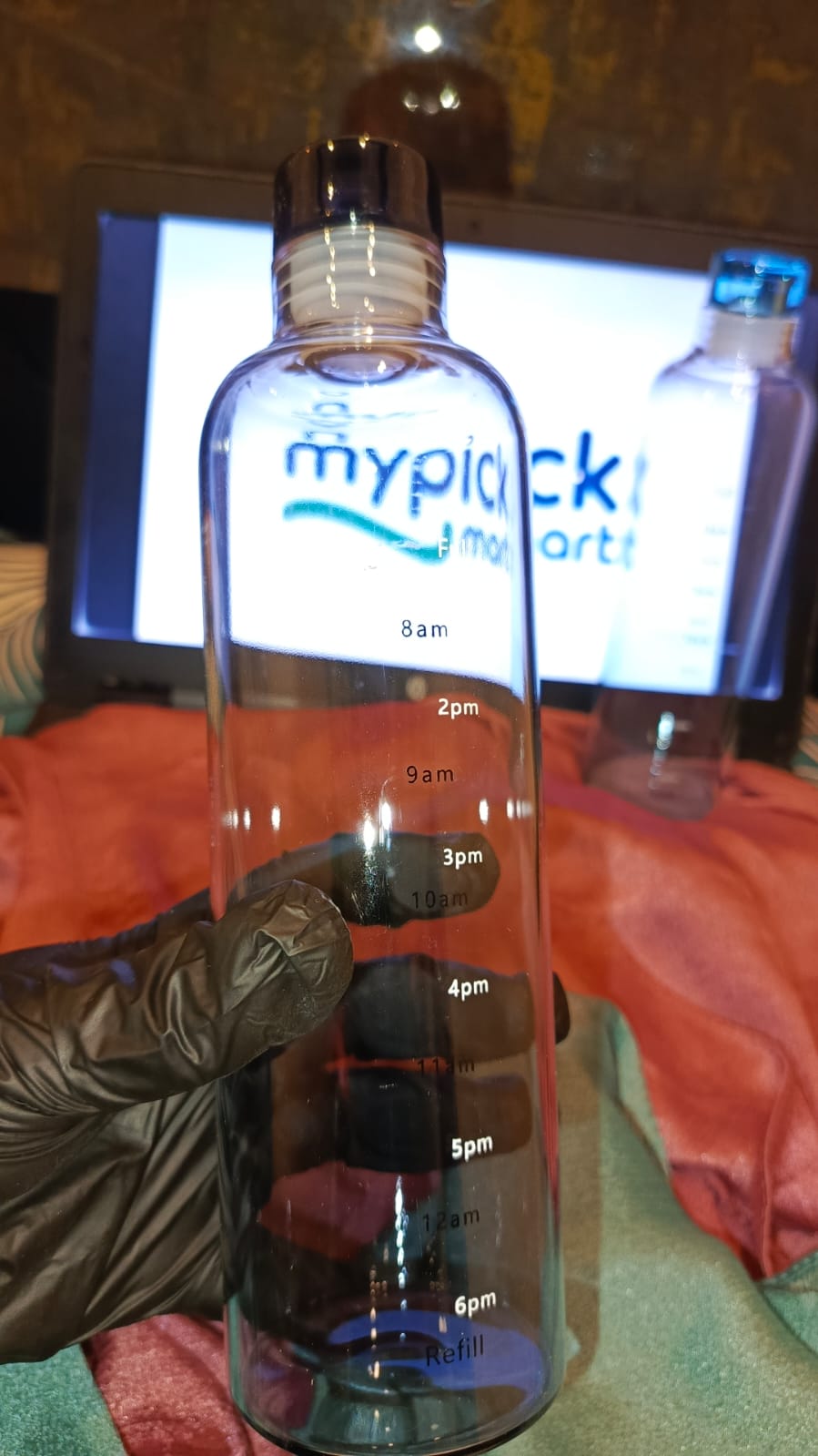 Aesthetic 500ml Glass Water Bottle Timescale