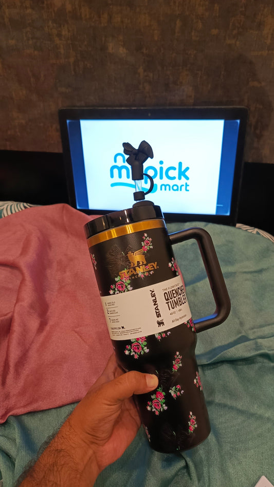 Black Print Fancy Stanley Tumbler 40Oz